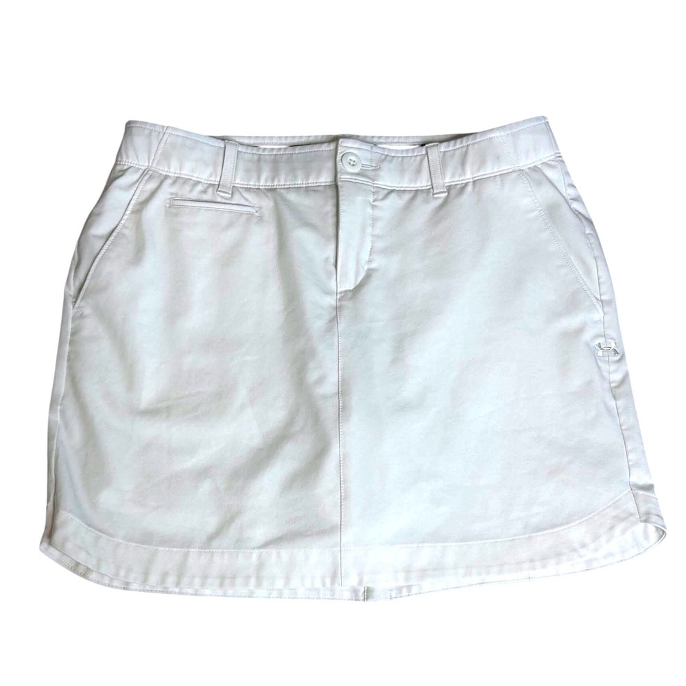 Under Armour Links Golf Skort White Fitted Active Skirt Size 4
